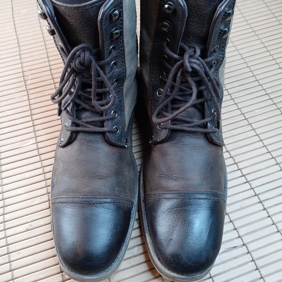 Aston Grey Collection "Bowers" Genuine Brown Leather and suede Cap toe side zip - Picture 3 of 10